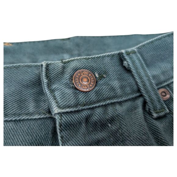 LEE Green Denim Jeans Tapered Leg Made in USA - Picture 4 of 15